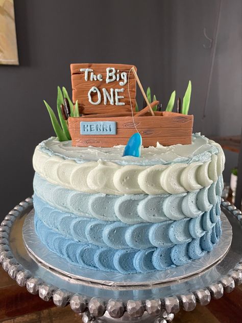 Oh'fish'ally One Cake, Fish First Birthday Cake, Officially One Birthday Cake, Fishing Themed Birthday Cake, Fish Smash Cake, The Big One Fishing Birthday Cake, Fishing Smash Cake 1st Birthdays, Ofishally One Smash Cake, O Fish Ally One Birthday Cakes