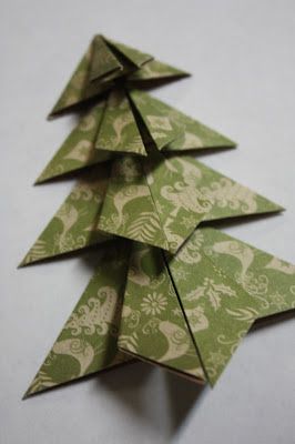 Classic Christina: Origami Christmas Tree Tutorial Origami Christmas Tree Card, Origami Tree, Christmas Tree Tutorial, Flat Christmas Tree, Origami Christmas Tree, Tree Tutorial, Christmas Origami, Christmas Tree Cards, Tree Cards