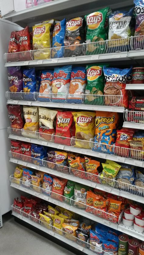 We have all your favourite snacks Chips Lays, Garden Salsa, Lays Chips, Snack Organizer, Grocery Store Design, Desain Pantry, Sleepover Food, Junk Food Snacks, Sour Cream And Onion