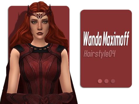 The Sims Resource - Wanda Maximoff Hairstyle Sims 4 Wanda Maximoff, Wanda Maximoff Sims 4 Cc, Scarlet Witch Sims 4 Cc, Sims 1, Wanda Maximoff, Sims Community, Elizabeth Olsen, Animal Skin, Maxis Match