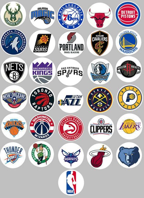 Get this set of buttons or magnets featuring the logos of all 31 NBA teams. Each button/magnet measures 1.25 inches in diameter. Show off your team pr... Nba Teams Logos, Nba Party, Wizards Basketball, Basketball Vibes, Guess The Logo, Nba Logos, Jordan Logo Wallpaper, Basketball Logo, Basketball Players Nba