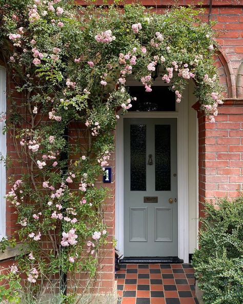 Kerry Warren on Instagram: “For me, you cant beat pink roses. This climbing David Austin rose is called ‘Maid of Kent’ and was bought for us by my parents when we…” Climbing Rose Front Door, David Austin Rose, Victorian Exterior, Austin Rose, Climbing Rose, David Austin Roses, David Austin, Climbing Roses, Enjoy Nature