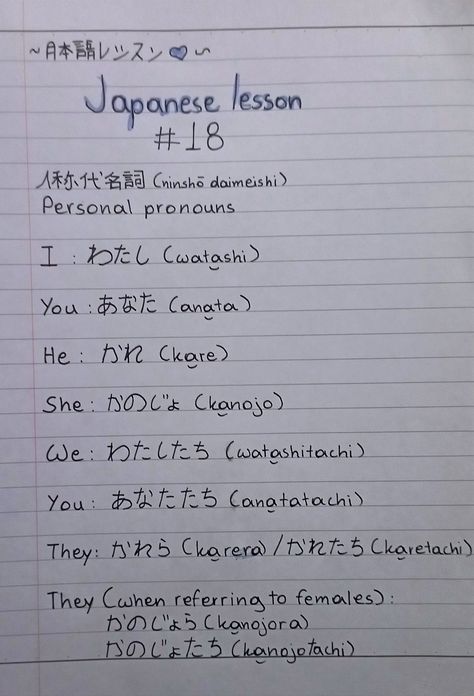 Personal pronouns This lesson is especially for @emakuchan , who asked me for it! She is a really kind and talented girl. This is her YouTube channel: https://youtube.com/channel/UCJ-Kx8OtL8d1Uxoe2zeP-Hg Pronouns In Japanese, Korean Personal Pronouns, Japanese Lesson Notes, Japanese Pronouns, Language Learning Notes, Korean Language Learning For Beginners, Japanese Person, Learn Japanese Beginner, Japanese Lesson