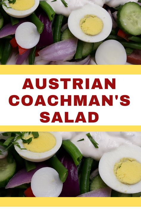 Fresh, crisp and tangy salad of green beans, cucumber, red onion, sausage with a zesty sour cream dressing! #salads #beansalads #greenbeansalads #Austriansalads #internationalsalads #internationalrecipes #saladsforentertaining #quicksalads #easysalads #dinnersalads Sour Cream Dressing, Unique Salad, Quick Salads, Green Bean Salads, So Fresh, Dinner Salads, Bean Salad, Tangier, Avocado Egg