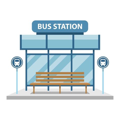 Bus station vector design illustration isolated on white background Bus Station Drawing, Bus Stop Illustration, Bus Station Design, Bus Illustration, Terminal Bus, Community Places, Bus Design, Whatsapp Theme, Bus Art