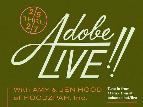 Adobe Live Promo Lettering by Amy Hood for Hoodzpah on Dribbble Palm Canyon, Lone Pine, Writing Assignments, Card Mockup, Script Lettering, Cool Lettering, Script Logo, Business Advertising Design, Show And Tell