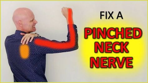 Stretch breaks, less stiffness. Pinched Nerve In Shoulder, Nerves In Back, Pinched Nerve Relief, Pinched Nerve In Neck, Nerve Relief, Neck Pain Exercises, Neck And Shoulder Exercises, K Tape, Neck Relief