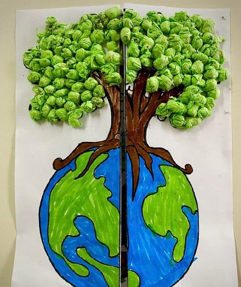 Earth Day Art For Kids, Number Line Activity, Earth Day Posters, Diy Mother's Day Crafts, Easy Art For Kids, Art Activities For Toddlers, Diy Crafts Bookmarks, Earth Day Crafts, Hand Crafts For Kids