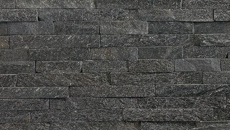 Stoneface Drystack Veneer Walling in Nero Quartzite Natural Stone Cladding, Natural Stone Wall, Veneer Panels, Garden Paving, Block Paving, Patio Wall, Paving Slabs, Stone Cladding, Corner Wall