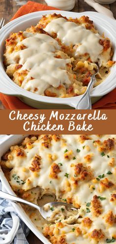 Cheesy Mozzarella Chicken Bake | Cheff Recipes Mozzarella Chicken Bake, Mozzarella Chicken, Chicken Bake, Favorite Recipes Dinner, Supper Recipes, Easy Casserole Recipes, Chicken Recipes Casserole, Chicken Dishes Recipes, Easy Casserole