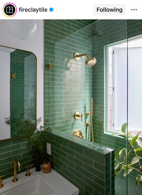 Sea Green Bathroom, Bright Green Bathroom, Sea Green Bathrooms, Dark Green Bathrooms, Deck Railing Ideas, Green Tile Bathroom, Tub Design, Railing Ideas, Eclectic Bathroom