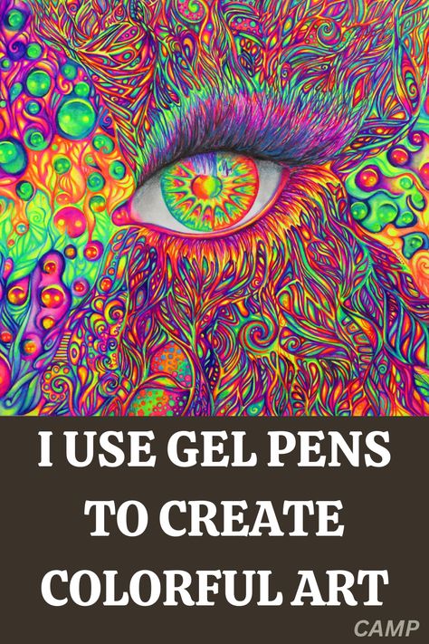 Drawing With Gel Pens, Gel Pen Drawings Ideas, Easy Gel Pen Drawings, Color Pen Art Doodles, Gel Pen Coloring Techniques, Gel Pen Art Ideas, Gellyroll Pen Art, Gel Pen Coloring Pages, Coloring With Gel Pens