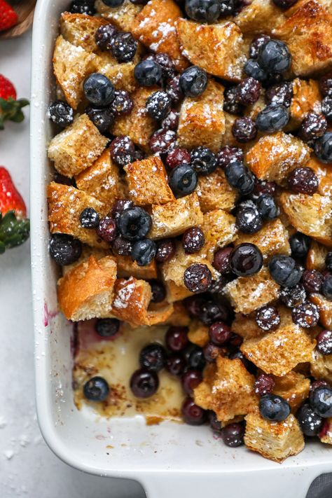 French Toast Casserole With Sourdough Bread, Sour Dough French Toast Bake, Blueberry Stuffed French Toast Casserole, French Toast Bake Sourdough, Baked Sourdough French Toast, French Toast Casserole Sourdough, French Toast With Sourdough Bread, Sourdough French Toast Bake, Sourdough Casserole