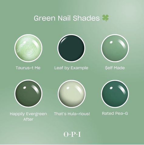 Opi Green Nail Polish Shades, Opi Green, Opi Nail Colors, Green Nail Polish, Saint Patties, Nail Colours, Opi Nails, Green Nails, Summer Nails