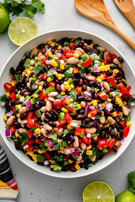 Mexican Bean Salad Salads For Mexican Food, Salad That Goes With Tacos, Taco Bean Salad, Zesty Bean Salad, Dense Bean Salad Tiktok, Fresh Bean Salad, Black Bean Mexican Salad, Bean Salad Mexican, Southwest Dense Bean Salad