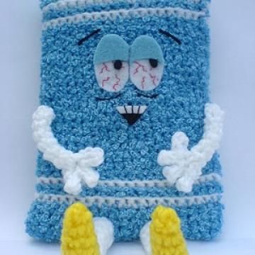 Towel-E amigurumi crochet pattern http://www.amigurumipatterns.net/Cartoons-and-Games/Towel-E/ Chunky Yarn Patterns, Knitted Slippers Pattern, Crochet Humor, Fun Crochet Projects, Diy Crochet Projects, Crochet Toys Patterns, Amigurumi Free Pattern, Crochet Patterns Amigurumi, Crochet Dolls