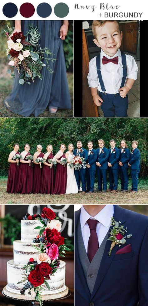 Maroon And Blue Wedding Colors, Wedding Colours Burgundy, Navy Blue Burgundy And Gold Wedding Theme, Navy Blue And Cranberry Wedding, Navy Suit Winter Wedding, Maroon And Green Wedding Color Schemes, Navy Blue And Burgundy Rustic Wedding Decor, Navy Burgundy Groomsmen, Wine Red Centerpieces Wedding Ideas