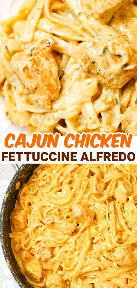 Cajun Chicken Alfredo - THIS IS NOT DIET FOOD Seasoning Chicken For Alfredo, Delicious Weeknight Dinners, Italian Alfredo Pasta Recipes, Pasta Recipes With Alfredo Sauce, Easy Chicken Recipes With Pasta, Chicken Pasta Stir Fry Recipes, Cajun Chicken Casserole, Cajun Chicken And Broccoli Alfredo, Cajun Fettucini Alfredo