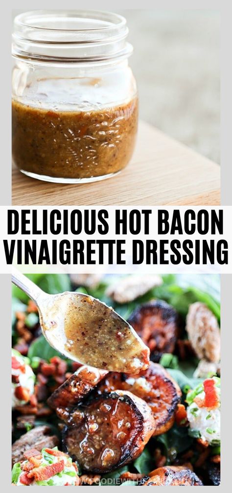 Hot Bacon Vinaigrette Dressing is just the dressing to win over the salad doubters in your life. It is absolutely magnificent when poured hot over Brussels sprouts or warm over spinach salad, but is also a-okay at room temperature over a tossed salad with romaine or leaf lettuce and all the fixings. #bacon #dressing #homamdedressing #saladdressing Spinach Salad Recipes Dressing, Salad Recipes Dressing, Bacon Vinaigrette Dressing, Salad Recipes Spinach, Warm Bacon Vinaigrette, Spinach Salads, Spinach Salad Dressing, Warm Bacon Dressing, Bacon Vinaigrette