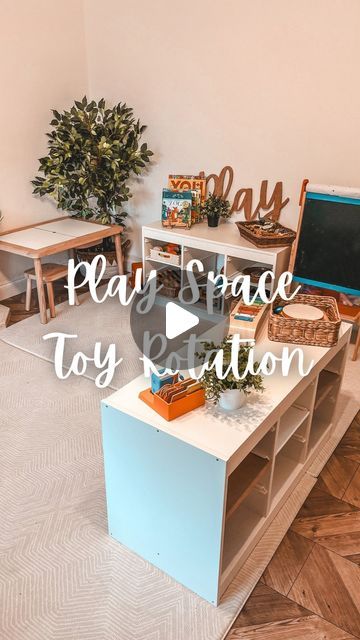 Becca | The Know & Play Space on Instagram: "This week’s toy rotation @ 2 years 8 months • @theknowandplayspace 

The second rotation of May - I try and rotate every 2 weeks if I can, all based on stage / need / interests / skills / schemas ✨ I talk about the reasons behind each of the toys & resources this month in my latest YouTube video if you want to find out more about this process!

Love what we have in the play space? Comment PLAY down below and I’ll send you all the links 🥰🔗

Play Space featuring our two ‘Globetrotter’ playmats from @totterandtumble [creator club]

#toyrotation #montessorishelfie #playroomtour #playroom #playroomorganization #playspace #montessoriplayroom #montessoriathome #montessoriinspired #toddlerplay #toddlerplayideas #toddleractivities #preschoolplay #presc Play Space Organization, Playspace In Living Room, Where The Wild Ones Play Playroom, Playroom Setup Layout, Den And Playroom Combo, Childminders Playroom, Den Playroom Combo, Diy Soft Play Area, Small Play Area In Living Room