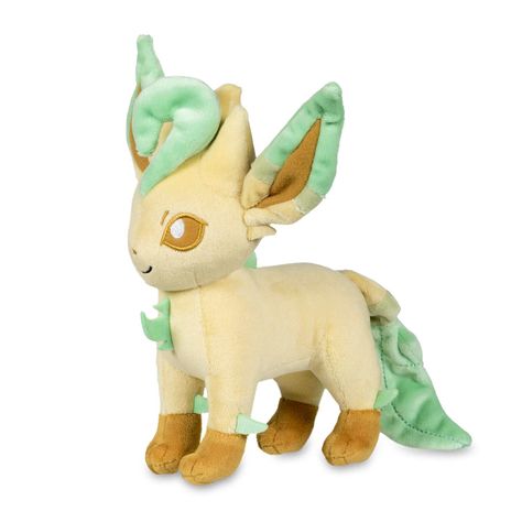 Leafeon Poké Plush | Pokémon Center Original Leafeon Plush, Pokémon Plushies, Leafeon Art, Leafeon Pokemon, Indian Board, Pokemon Plushies, Eevee Evolution, Eevee Evolutions, Pokemon Toy