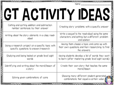 Supporting Gifted and Talented Students in the General Classroom | Teaching With Haley O'Connor Kindergarten Gifted And Talented Activities, Gifted Talented Activities, 3rd Grade Gifted And Talented, First Grade Gifted Activities, 3rd Grade Gifted And Talented Projects, Gt Classroom Ideas, Projects For Gifted Students, 2nd Grade Gifted And Talented Activities, Gifted Classroom Ideas