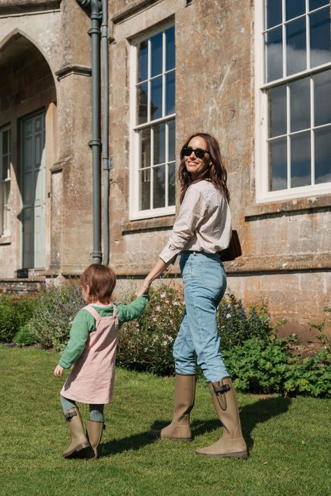 Why I'm Enjoying A Slower Pace Of Life Wellies Outfit, Le Chameau Wellies, British Country Style, Front Roe, Girls Rain Boots, Stylish People, Louise Roe, 1st Wedding Anniversary, Wellies Boots