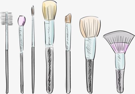 Lipstick Sketch, Tool Illustration, Painted Makeup, Brush Png, Tools Drawing, Perfume Art, Makeup Drawing, Simple Makeup Tips, Brush Drawing