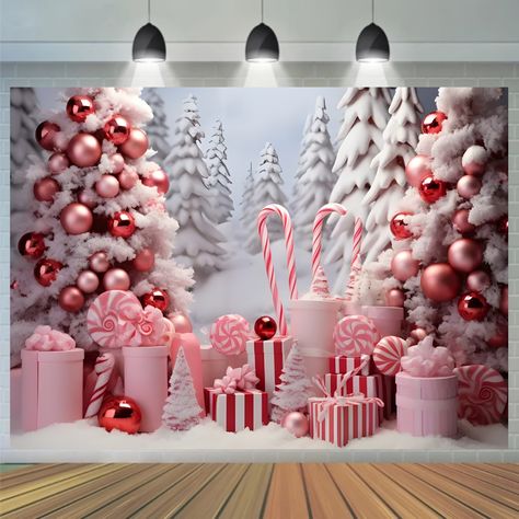 Candy Stick, Tree Background, Christmas Photo Props, Pj Party, Christmas Vinyl, Red Christmas Tree, Christmas Backdrops, Photo Decor, Seasonal Celebration