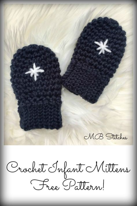 Adorable baby mittens - free pattern!! Mittens Free Pattern, Crocheted Mittens, Baby Mittens Pattern, Crochet Baby Mittens, Crochet Mittens Free Pattern, Crochet Flower Hat, Crochet Baby Blanket Beginner, Crochet Mittens Pattern, Baby Gloves