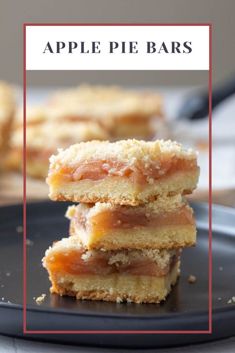 These apple pie bars feature a simple shortbread-style crust and buttery crumble topping. They're an irresistible fall dessert! Dutch Apple Pie Bars, Bars With Shortbread Crust, Old Fashioned Apple Pie, Apple Pie Desserts, Apple Crisp Topping, Crisp Topping, Dutch Apple Pie, Canned Apple Pie Filling, Pie Bar Recipes