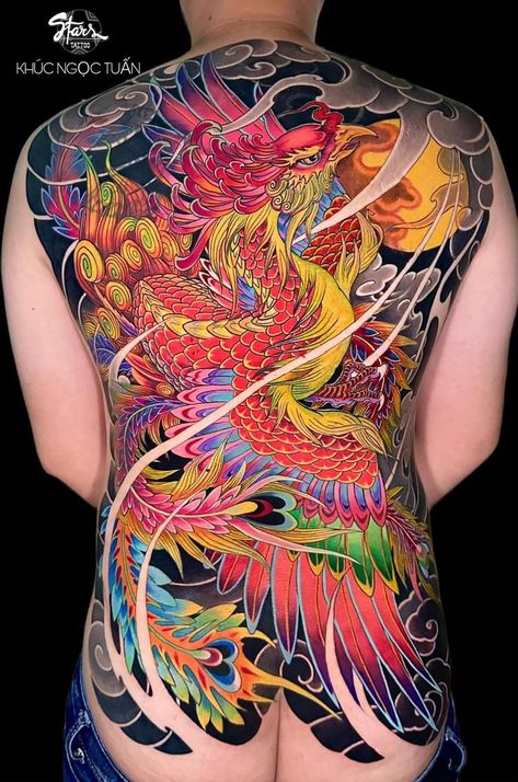 Japanese Phoenix Tattoo, Bio Organic Tattoo, Phoenix Bird Tattoos, Organic Tattoo, Cool Tattoo Drawings, Tattoo Background, Japan Tattoo Design, Full Back Tattoos, Back Tattoos For Guys