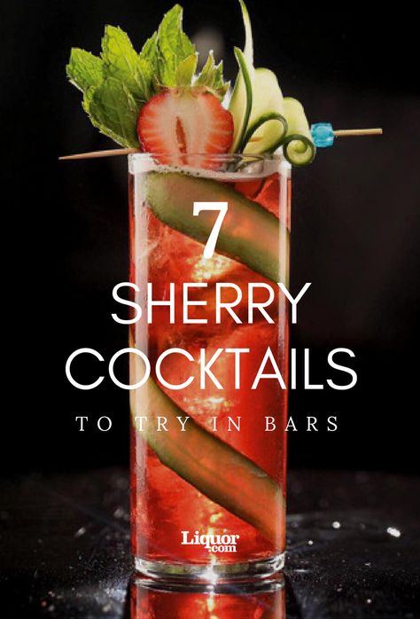 7 Sherry Drinks to Try in Bars Right Now: No matter where you are, there’s a cocktail with your name on it. Sherry Wine Recipes, Sherry Drinks, Sherry Cocktails, Event Cocktails, Sherry Recipes, Special Cocktails, Molecular Mixology, Wine Cocktail Recipes, Wine Tips