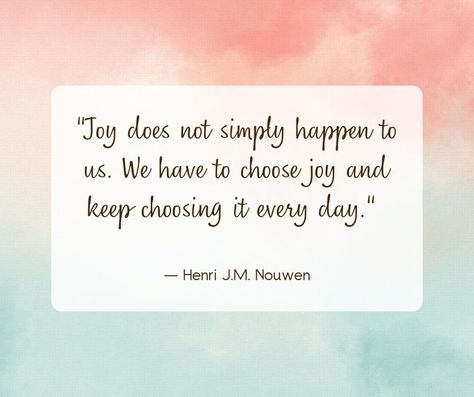 Choosing joy in everyday life is a choice that we can make despite the challenges we face. We can find joy in small moments such as a kind gesture or appreciating the positive in life. We can also choose joy in our relationships with others. We can surround ourselves with positive, uplifting people who help us find joy in life. Choosing joy is a daily decision that can lead to a more fulfilling life. Join the Love Yourself Challenge. Choosing Joy, People Who Help Us, Vision Book, Joy Quotes, Soul Shine, Random Quotes, Find Joy, Choose Joy, Small Moments