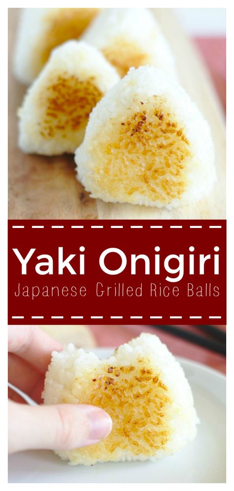 Yaki Onigiri – These Japanese grilled rice balls with a miso butter glaze are an easy side dish or addition to any bento box or meal! #japanese #recipe #yaki #onigiri #grilled #sidedish #sides Naruto Food Recipes, Itaki Recipes, Grilled Rice Balls, Yaki Onigiri, Onigiri Recipe, Grilled Rice, Bento Box Recipes, Miso Butter, Butter Glaze