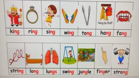 These Are The Fun Ways To Teach And Learn ng Words Ng Words, Digraph Words, Consonant Digraphs, Comfy Reading, Reading Stories, Gross Motor Skills, Learning Process, Happy Fun, Simple Words