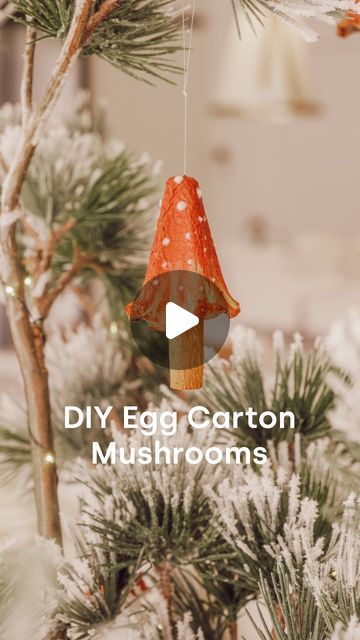 Anh Lin on Instagram: "These mushrooms were so easy and fun to make! 🥰 Comment “LINK” below & I’ll send my craft supplies straight to your DMs! 👇🏼" Mushroom Theme Christmas Tree, Diy Thanksgiving Ornaments, Diy Mushroom Christmas Ornaments, Homemade Mushroom Ornaments, Easy Diy Mushroom Decor, Christmas Mushrooms Decoration, Mushroom Ornaments Diy, Diy Mushroom Ornaments, Mushroom Crafts Diy