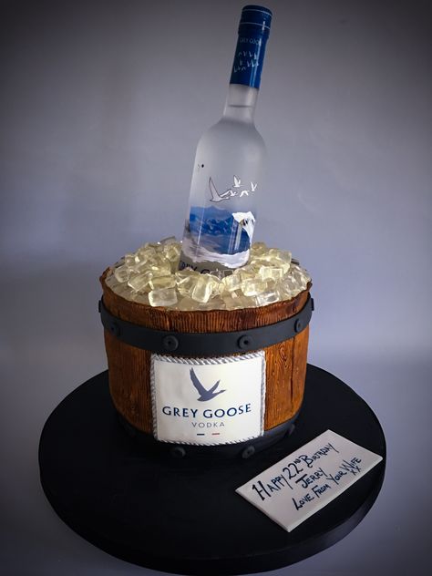 Grey Goose Cake, Goose Cake, Mens Birthday Party Decorations, 40th Birthday Themes, Bottle Cake, Smooth Cake, Mens Birthday Party, 30th Bday, Birthday Cakes For Men