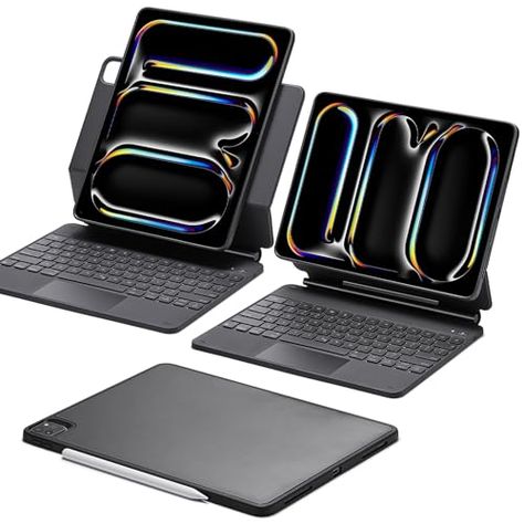 ESR iPad Pro 13 Inch Case with Keyboard (M4, 2024), iPad Pro 13 Keyboard Case with Easy-Set Magnetic Stand, Portrait/Raised Modes for iPad Pro 13 Keyboard, Removable Case, Rebound 360 Series, Black Ipad Pro M4 13 Inch, Black Keyboard, All Apple Products, Keyboard Case, Series Black, Apple Products, Ipad Pro, Keyboard, Bathroom Design