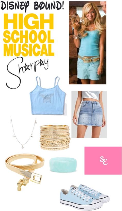 Hsm Sharpay, Light Blue Converse, English Day, Sharpay Evans, High School Music, Lilly Pulitzer Outfits, Blue Converse, Early 2000s Fashion, Disney Bound Outfits