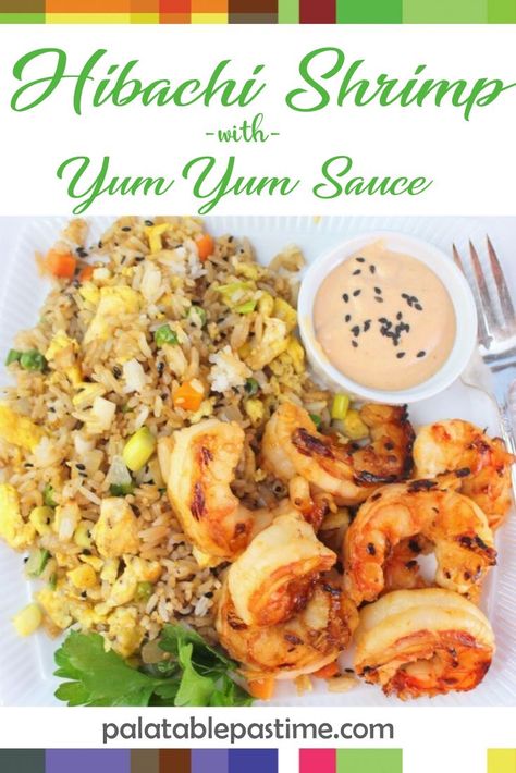 Chinese Shrimp Fried Rice, Hibachi Party, Hibachi Shrimp, Hibachi Recipes, Shrimp Fried Rice Recipe, Shrimp And Rice Recipes, Chicken Fried Rice Easy, Fried Rice Recipe Easy, Yum Sauce