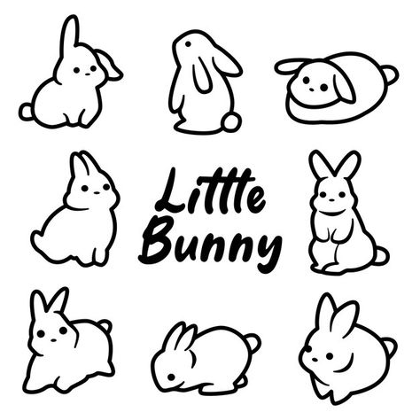 Two Bunnies Drawing, Cute Bunnies Drawing, Easy Bunny Doodle, How To Draw Bunnies, Cool Rabbit Drawing, Simple Rabbit Drawing, Rabbit Doodles, Cute Rabbit Doodle, Rabbit Cute Drawing