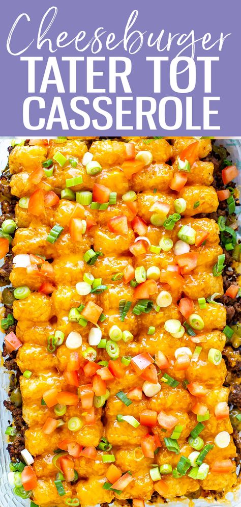 Easy Tator Tot Casserole, Tater Tot Casserole Easy, Tator Tot Recipe, Cheeseburger Tater Tot Casserole, Tater Tot Casserole Recipe, Tater Tot Recipes, Tater Tot Casserole Recipes, Tator Tots, Tot Casserole