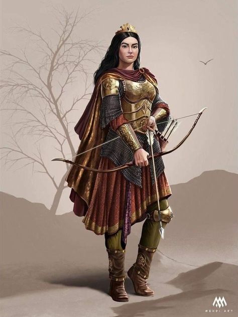 Ancient Persian Women Art, Ancient Persian Warrior, Persian Women Fashion, Shahnameh Characters, Ancient Persian Women, Iranian Mythology, Old Apple Logo, Ancient Persian Art, Norse Mythology Tattoo