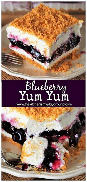 Yum Yum Cake, Blueberry Yum Yum, Fluffy Layers, Yum Yum Dessert, Chocolate Peanut Butter Desserts, Smores Dessert, Potluck Desserts, Blueberry Pie Filling, Blueberry Desserts