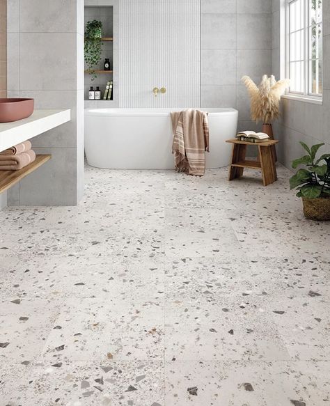 Terrazzo Look Vinyl Flooring, Luxury Vinyl Tile Terrazzo, Kitchen Luxury Vinyl Flooring Ideas, Amtico Flooring Bathroom, Terrazzo Flooring Bathroom, Lvt Bathroom Flooring, Sheet Vinyl Flooring Bathroom, Amtico Flooring Kitchen, Lvt Flooring Bathroom