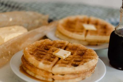 Waffle Recipe Crispy, Sourdough Waffles Recipe, Sourdough Waffle Recipe, Sourdough Waffles, Homemade Breakfast Recipes, Farmhouse On Boone, Recipe Using Sourdough Starter, Discard Recipe, Sourdough Bread Starter