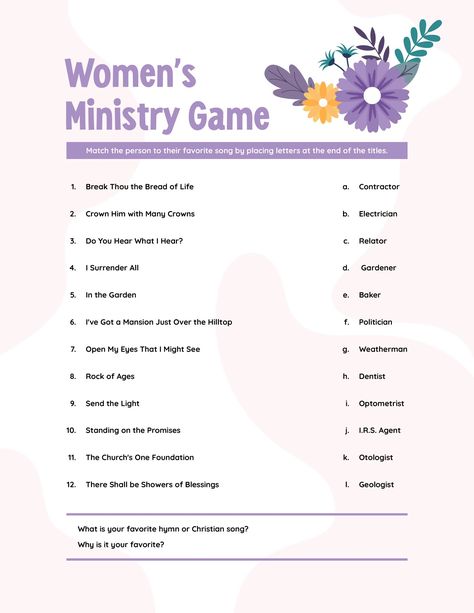 Womens Fellowship Ice Breakers, Games To Play At Womens Bible Study, Games For Womans Ministry, Games For Ladies Ministry Free Printable, Ice Breakers For Ladies Ministry, Womens Bible Study Games, Retreat Games For Women, Women Ministry Activities, Womens Ministry Ice Breakers