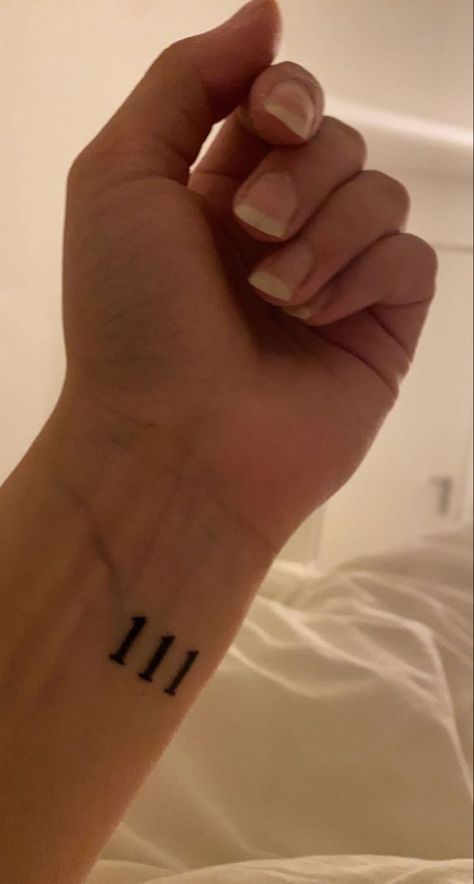 Wrist Tattoos Angel Numbers, 111 Tattoo On Wrist, 111 Wrist Tattoo, Angel Number Tattoos 111, Angel Number Wrist Tattoo, 222 Wrist Tattoo, Number Wrist Tattoo, 111 Angel Number Tattoo Ideas, Angel Number Tattoo 111