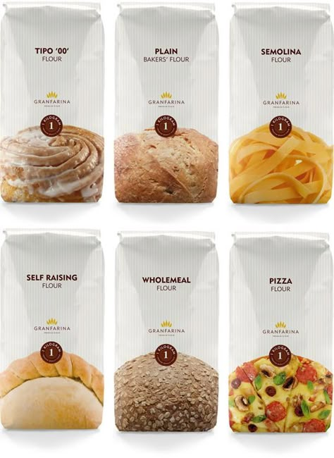 Flour Packaging, Packaging Food, Cool Packaging, Graphic Design Packaging, Food Packaging Design, Packaged Food, Packing Design, Creative Packaging Design, Creative Packaging